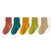 5pairs/set Kids'socks New solid color double needle socks children's mid-tube socks candy color boys and girls student socks_voghion.com