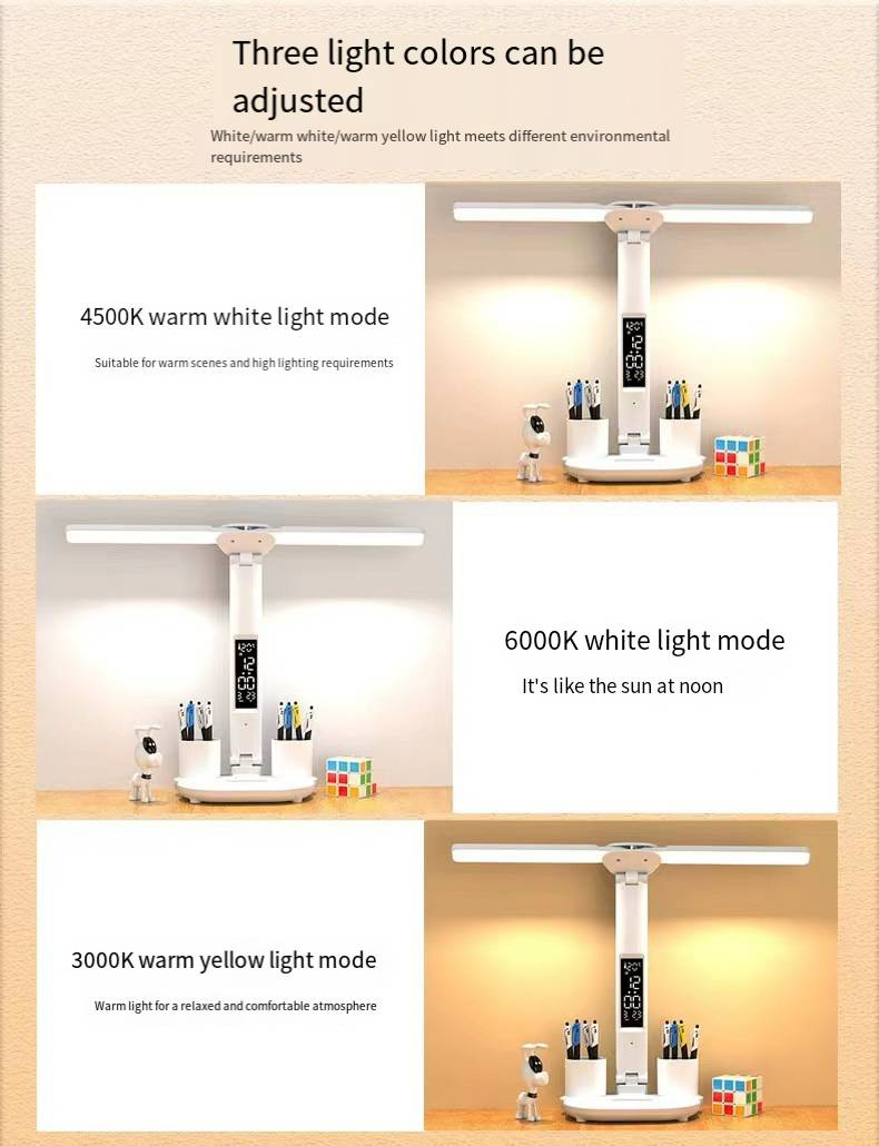 Desk lamp for study, special for college student dormitory, eye protection, plug-in bedside lamp, desk reading, multi-function pen holder lamp_voghion.com