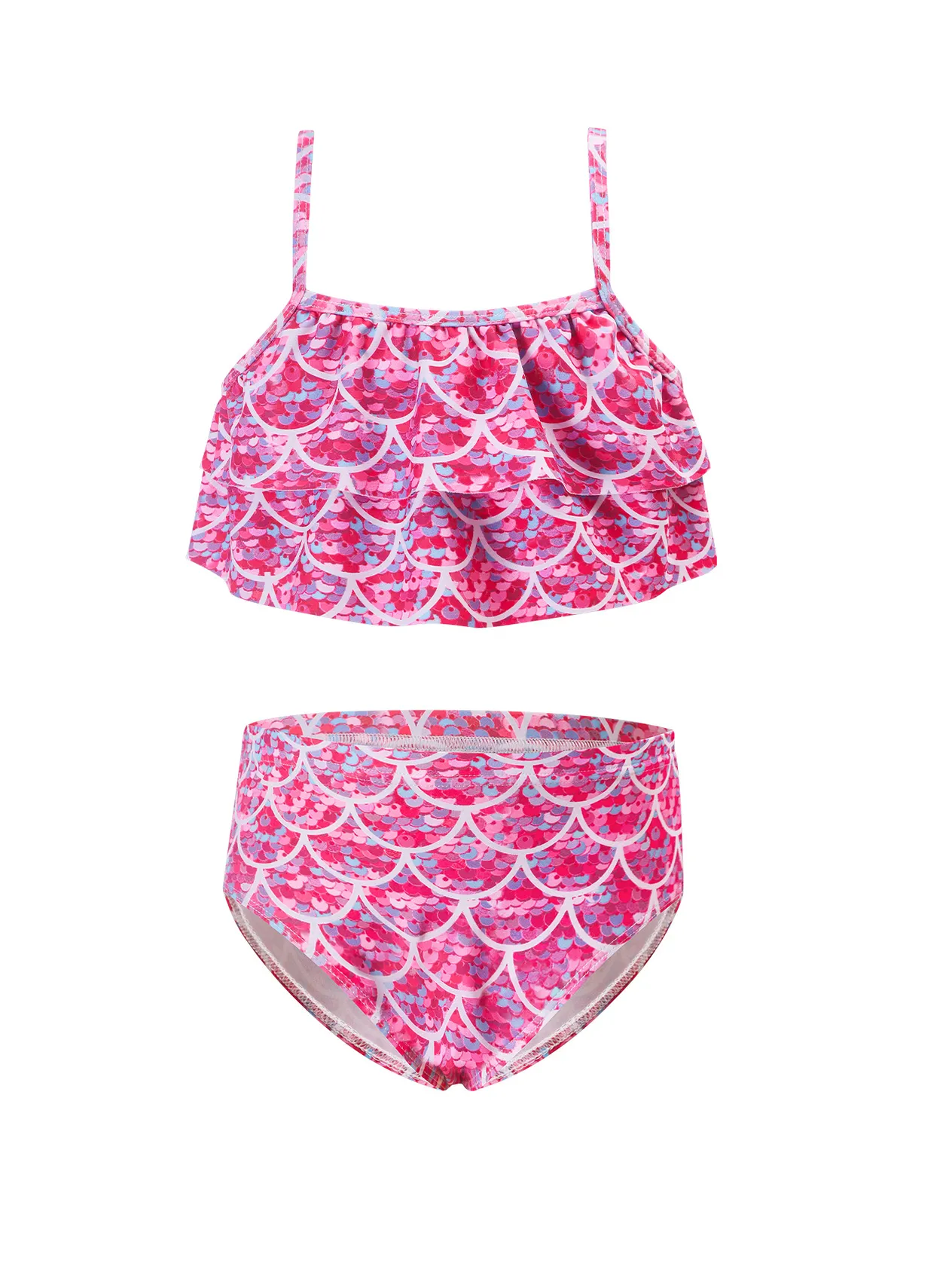 Maillot de bain sirène pour mère et enfant, trois pièces, queue de poisson, jupe princesse, bikini, performance_voghion.com