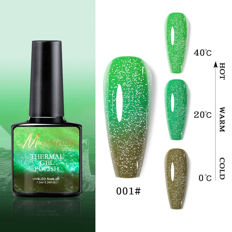 3 vnt. Temperatūrą keičiančios „Aurora Broken Diamond“ nagų aliejaus klijai, „Opal Broken Diamond“ klijai, klijai skardinėje, „Fairy“ spalvų gradiento nagai._voghion.com