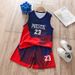 2-piece Letter Printed Sleeveless Top For Young Boys, Casual Shorts Suit Suitable For Comfortable Sportswear In Summer._voghion.com