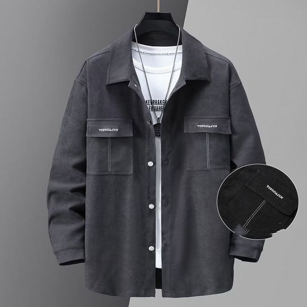 Übergroße Freizeitjacke für Herren – Leichte, winddichte Bomberjacke mit Stickerei (Schwarz/Grau, 4XL-11XL, dehnbares Polyester für große und lange Größen)_voghion.com