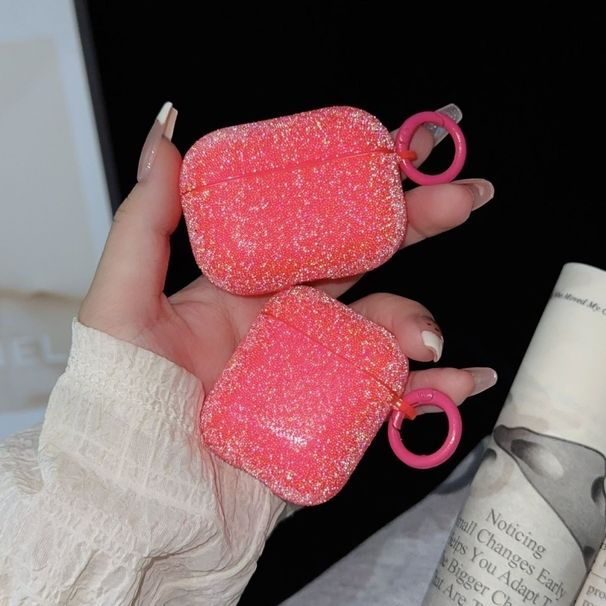 Capa para AirPods com pérolas coloridas e brilhantes, resistente a quedas e com acabamento impecável._voghion.com