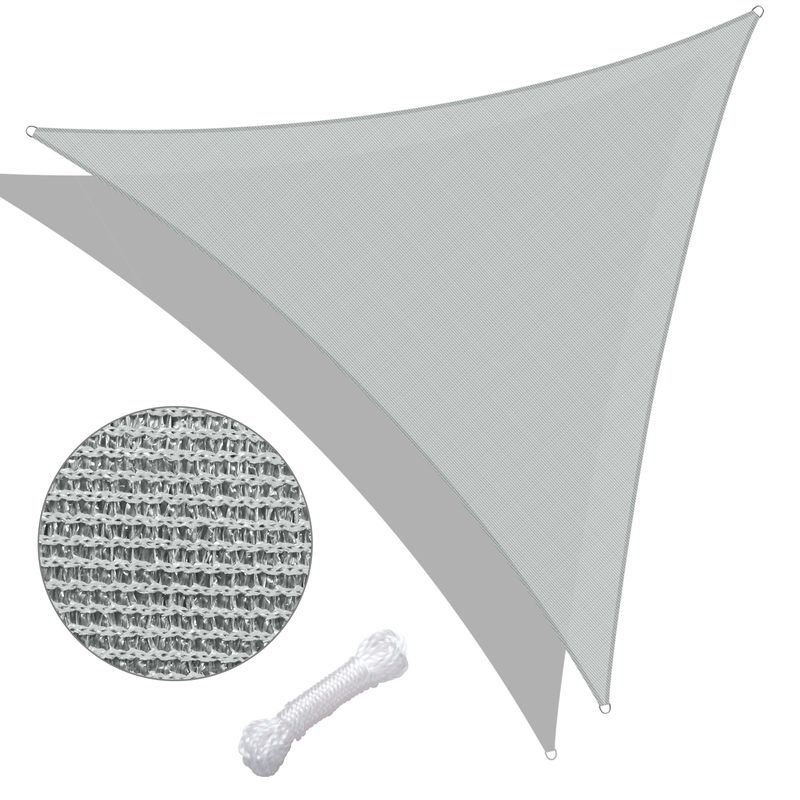 25' x 25' x 25' Triangle Sun Shade Sail/ Cload Gray_voghion.com
