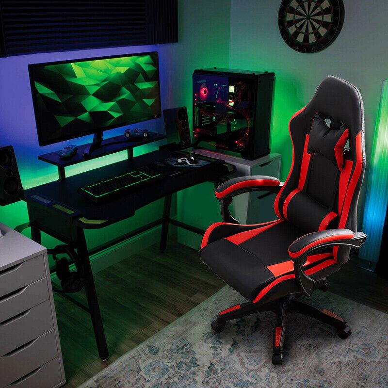 Executive Racing Gaming Chair Swivel Faux Leather Computer Desk Chair Adjustable_voghion.com