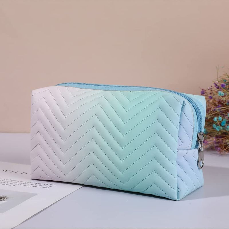 Neue mittelgroße und kleine Kosmetiktasche, tragbare Reise-Kosmetiktasche, Reißverschlusstasche, wasserdichte Kulturtasche aus PU-Leder_voghion.com