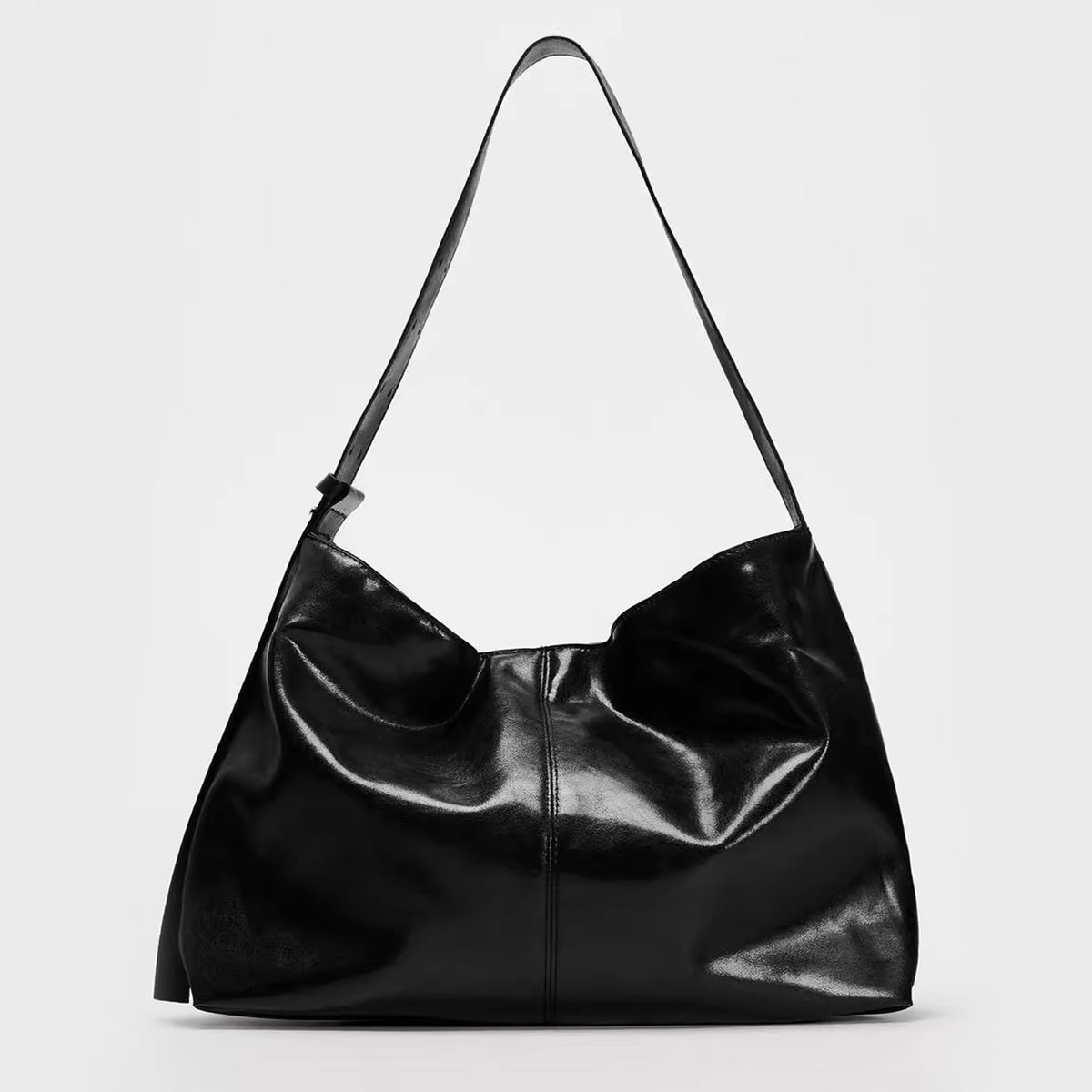 Borsa a tracolla da donna, in morbida pelle, casual, da pendolare, di grande capacità, nera, 2025_voghion.com