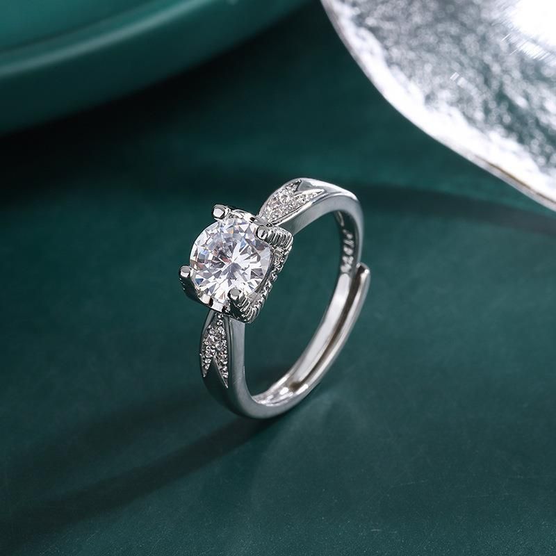 Trendy Live Stream Moissanite High-End Platinum-Plated Women's Wedd Classic Bull Head Proposal Diamond_voghion.com