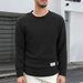 Men's Premium Fleece Crewneck Sweatshirt – Winter-Ready Polyester Pullover With Subtle Jacquard Texture– Slim Fit For Urban Layering (S-XXL)_voghion.com