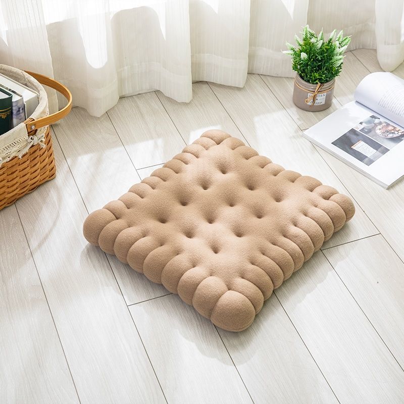 Almofada para cadeira de escritório Tatami de piso de biscoito fofa para sentar por muito tempo_voghion.com