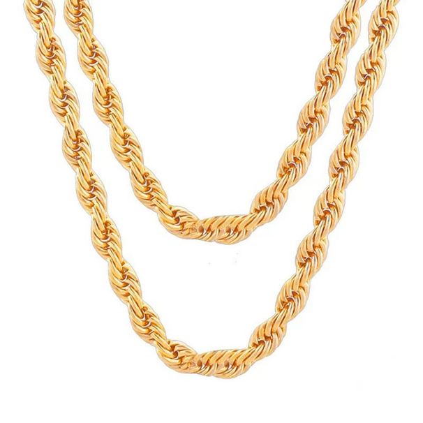 Jinshihu JSH Gold Plated Color Preserving 4MM Fried Dough Twists Rope Necklace With Long Buckle Is Fashionable And_voghion.com