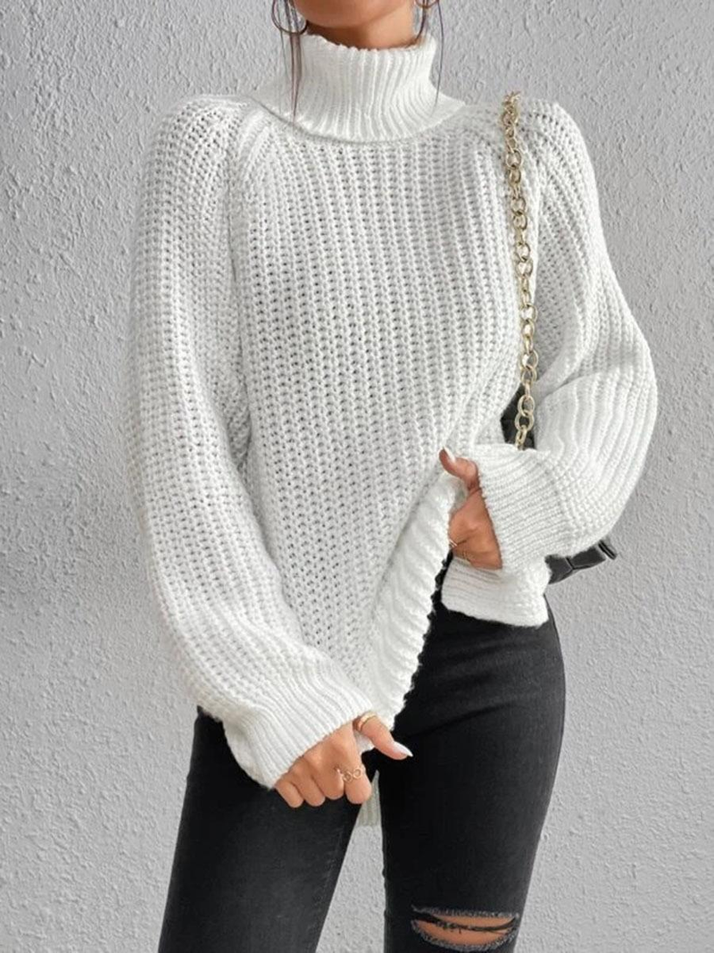 2023 Herbst/Winter New Jersey Mittellanges, umsatzstarkes Split-Pullover-Kleid mit Raglanärmeln für Damen_voghion.com