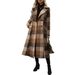 Nuovo stile, trench doppiopetto lungo da donna, con revers in lana e lacci_voghion.com