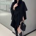 Women's Shawls New Imitation Rex Rabbit Fur Collar Cape Shawl Women's Loose Knitted Cardigan Large Size Woolen Coat_voghion.com