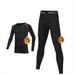 Conjunto de corrida de inverno masculino com camada de base térmica forrada de lã, camisa de compressão de secagem rápida, esportes, fitness, treinamento de esqui_voghion.com