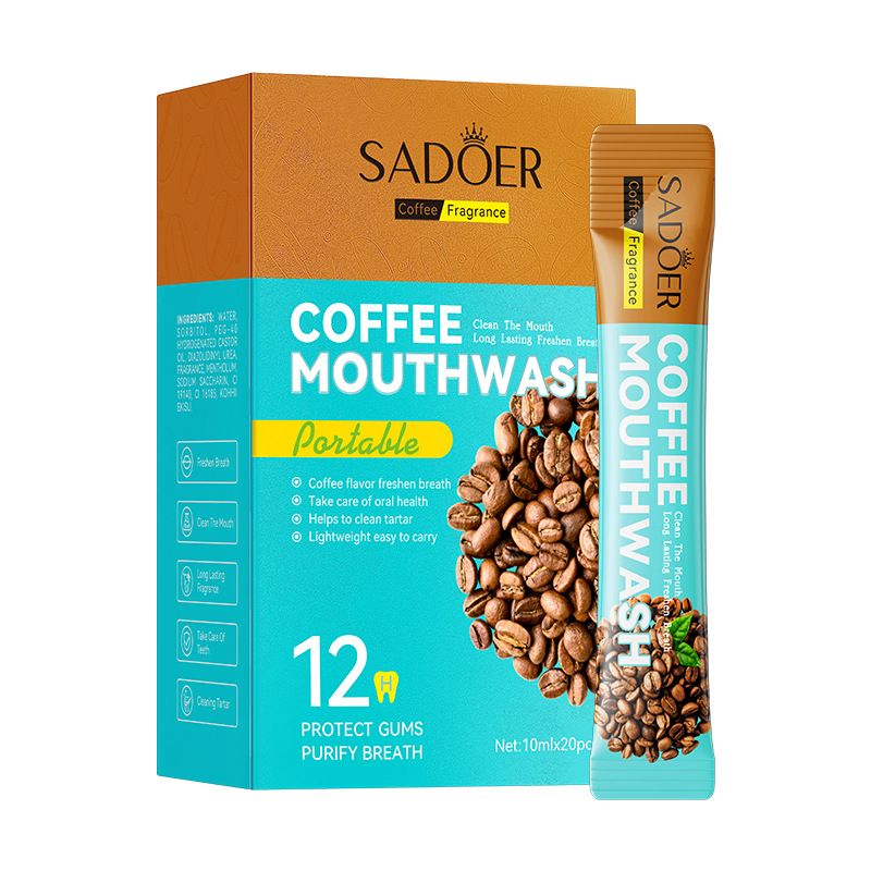 Collutorio rinfrescante al caffè SADOER 10 ml * 20 pezzi, collutorio detergente per denti e bocca fresca_voghion.com