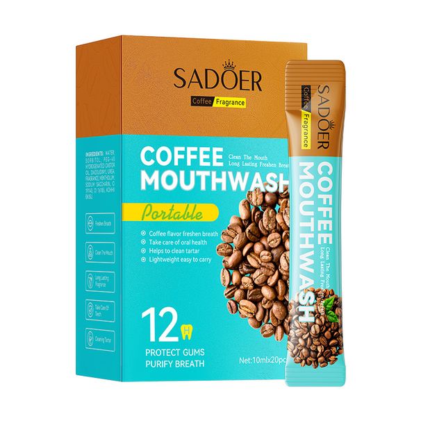 Collutorio rinfrescante al caffè SADOER 10 ml * 20 pezzi, collutorio detergente per denti e bocca fresca_voghion.com