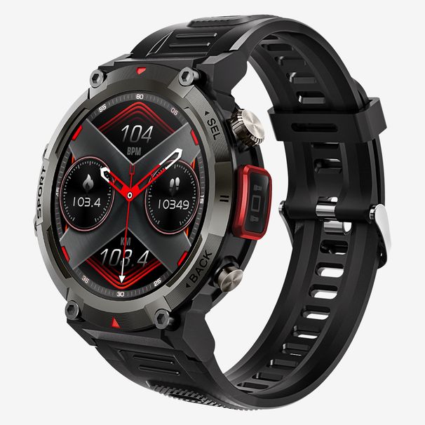 Smartwatch voor heren met Bluetooth-bellen, hartslagmeter, waterdichte Fiess-tracker, touchscreen en led-zaklamp_voghion.com