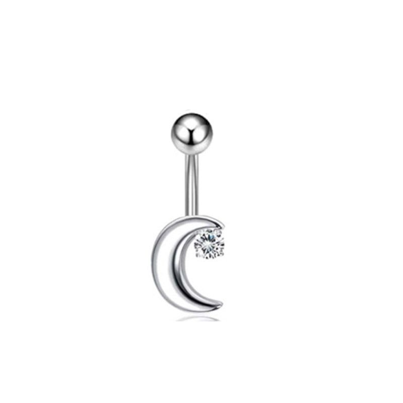Anello con zircone a forma di luna, bottone a bottone, piercing al corpo, gioielli, transfrontaliero europeo e americano_voghion.com