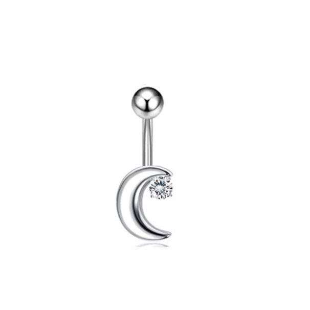 Anello con zircone a forma di luna, bottone a bottone, piercing al corpo, gioielli, transfrontaliero europeo e americano_voghion.com