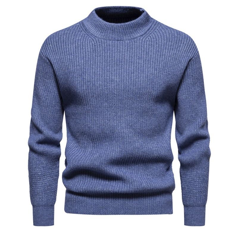Men's autumn and winter new knitted sweater, fashionable solid color round neck pullover, slim fit sweater_voghion.com