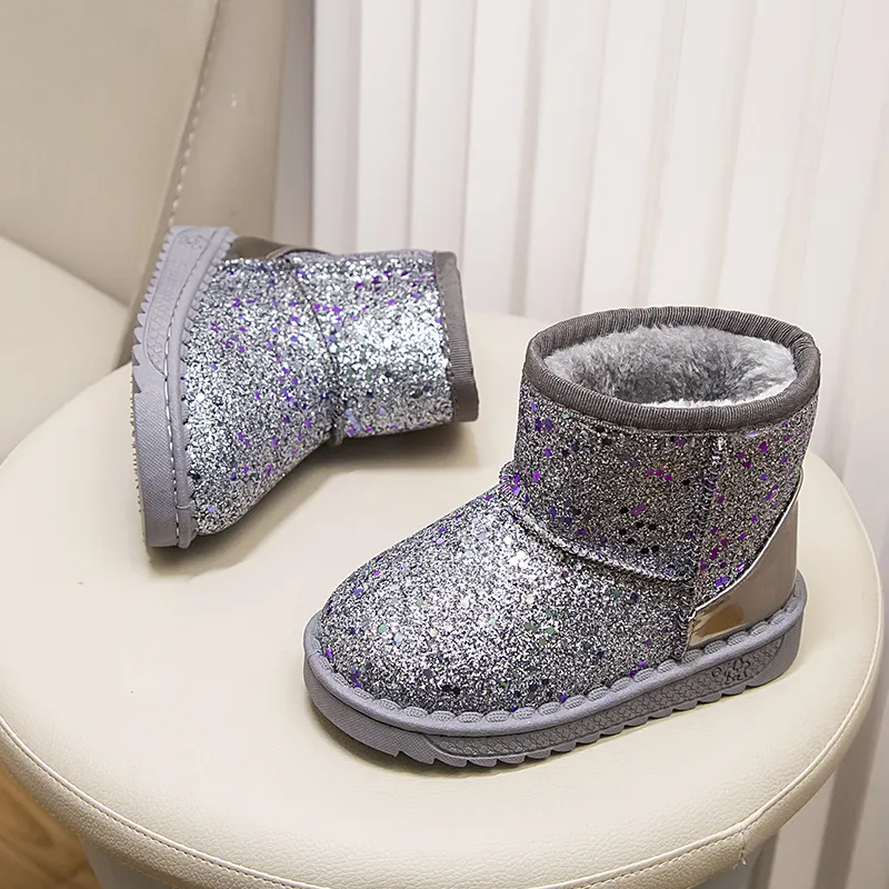 Warm Kids Snow For Children New Toddler Winter Princess Child Shoes Non-slip Flat Round Toe Boys Girls Baby Lovely Boots_voghion.com