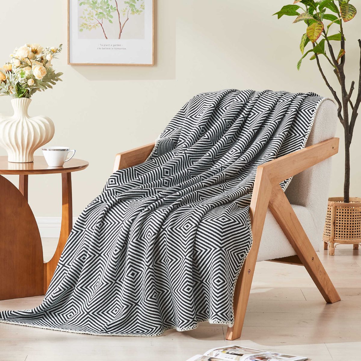 Soft Knitted Blanket Sofa Office Spring And Summer Nap Air Conditioning Blanket Warm Cover Blanket Gift Advertising Blanket_voghion.com