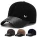 Cappello da uomo in cotone per anziani e di mezza età con cupola a cupola in autunno e inverno, paraorecchie con visiera ispessita in velluto, berretto da baseball antivento e resistente al freddo_voghion.com