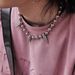 Sweet Cool Exaggerated Round Bead Chain Cone Rivet Clavicle Chain Collar Necklace Men's and Women's Accessories High end_voghion.com