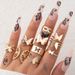 New Bohemian Butterfly Ring Set Geometric Simple Hollow Nine-piece Ring Set_voghion.com