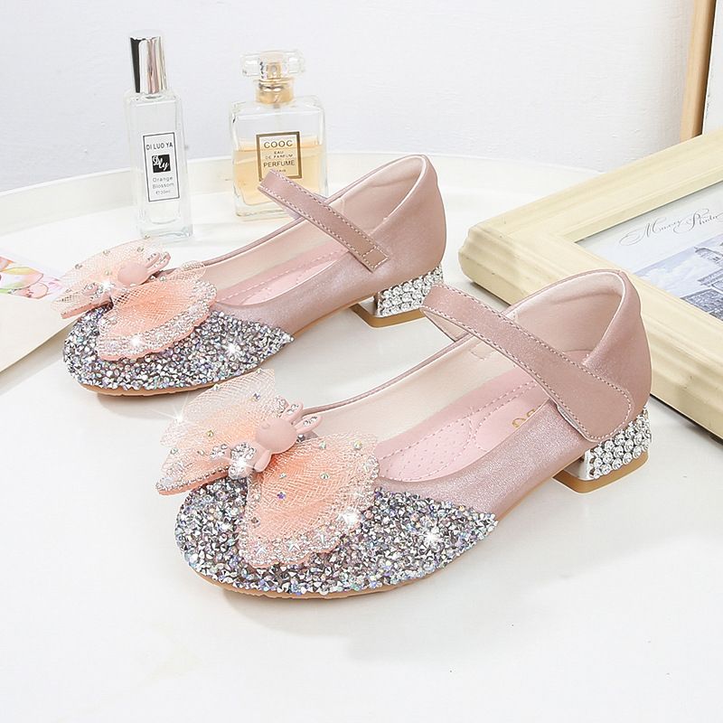 Lastele mõeldud uued rhinestones tüdrukutele mõeldud printsess-kontsaga kingad, lastepeod, tantsujalatsid, õpilased, pulmad, kingad_voghion.com
