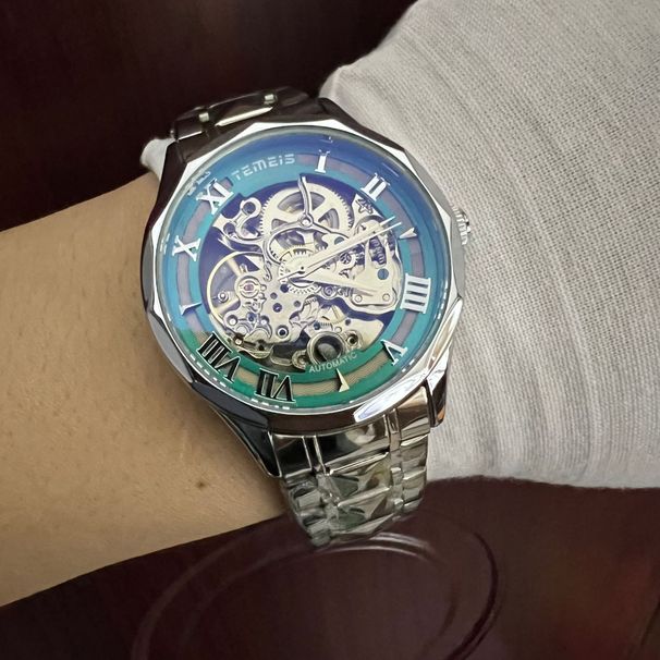 Orologio ufficiale Temeishi, orologio famoso, semplice e alla moda, impermeabile, meccanico, completamente cavo, da uomo, con fibbia a farfalla._voghion.com