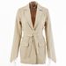 Women's Slim Fit Blazer Jacket - Elegant Solid Color Office Wear, Casual Spring Summer Outfits With Waist Cinching Design_voghion.com