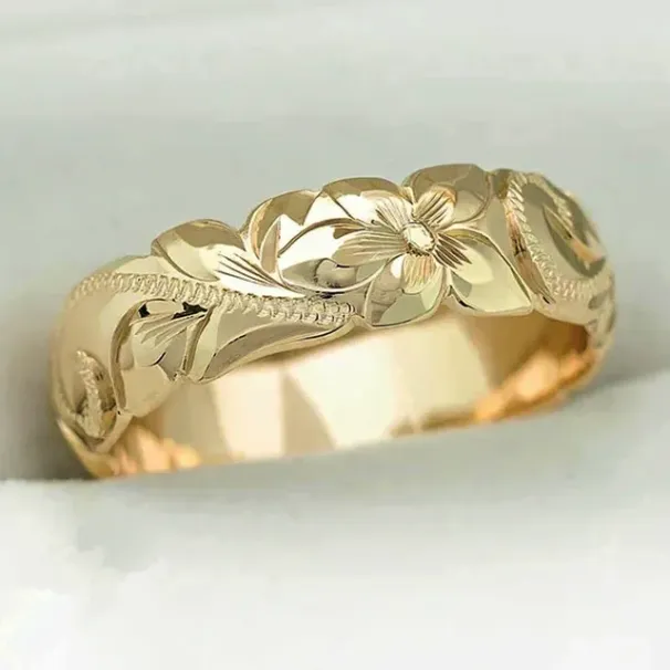 CAOSHI Schlichter Heiratsantragsring, weiblicher Ehering, Metallstil, Blumenform, Design, exquisites Fingerzubehör für_voghion.com
