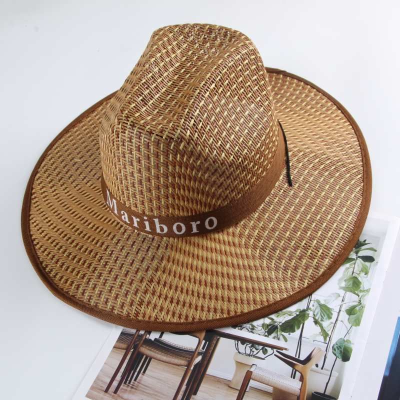 Hat for men's summer sun protection Western cowboy farmer's straw beach fisherman hat, and cool hat_voghion.com