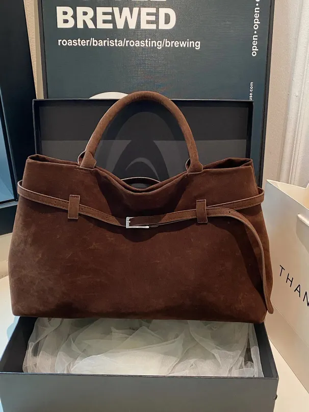 Borsa a tracolla di alta qualità in pelle scamosciata da donna, autunno/inverno, 241021_voghion.com