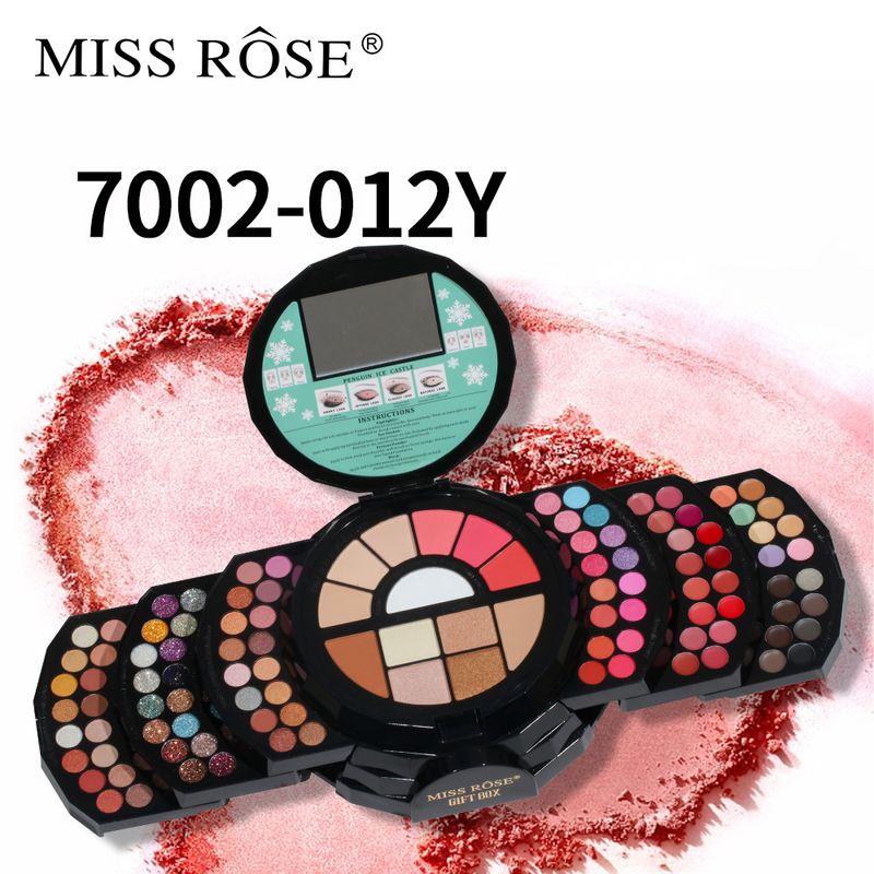 MISS ROSE 108 Color Pearlescent Eyeshadow Contour Lipstick Makeup Box Matte Blush Fine Glitter Eyeshadow Palette Set_voghion.com