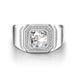 MJZ034 Simulated Square Diamond, Full Arm Set, Wealthy Diamond Ring, Trendy Men's Wide Version, Large Ring_voghion.com