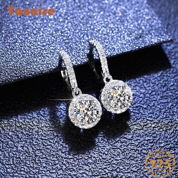 Tancise Moissanite Sølv Øreringe Drop Øreringe Til Kvinder Bryllupsfest gaver_voghion.com