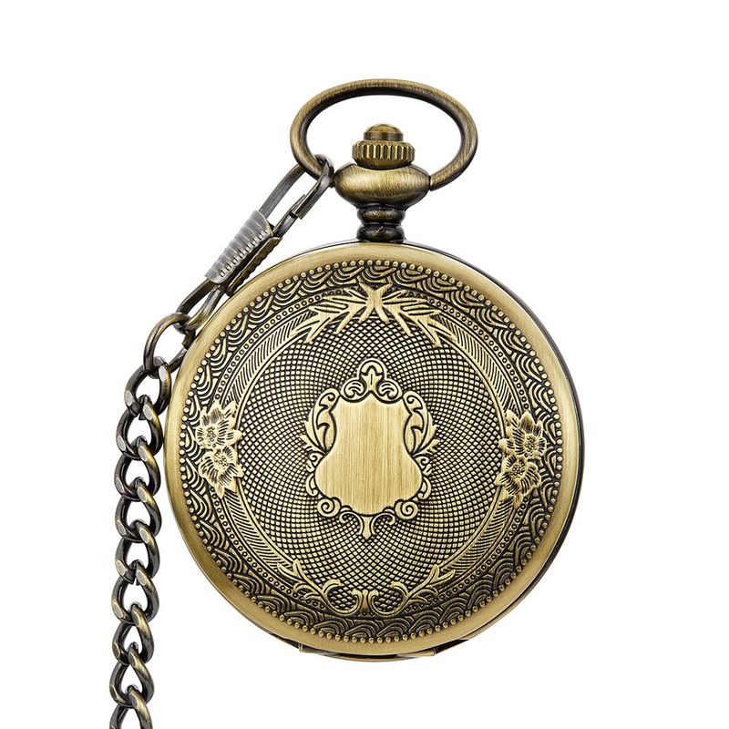 Montre de poche mécanique creuse à couvercle rabattable sculptée classique 114 pour hommes et femmes étudiants_voghion.com