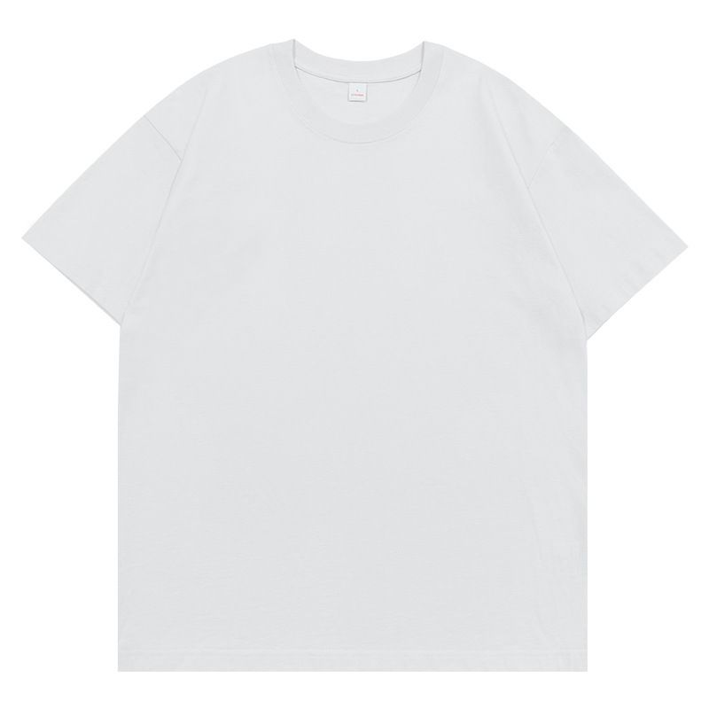 T-shirt col rond uni en pur coton 260 g, de qualité imbattable, à petites épaules, pour tenue de groupe, version DIY, avec broderie imprimée_voghion.com