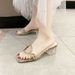 Internet celebrity with flip flops, women's middle thick heel, new fashion, simple and versatile fairy trend, summer_voghion.com