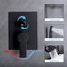 Matte Black 12 inches Rain Shower Faucet Sets with Waterfall Tub Spout and Handheld Shower Head_voghion.com
