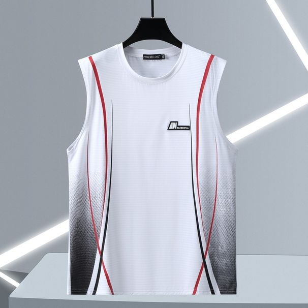 Ανδρικά Ρούχα Καλοκαιρινό Νέο Γιλέκο Plus Size Αμάνικο Χαλαρό Μεγάλο Μέγεθος 300 Catties Τυπωμένο Στρογγυλή Λαιμόκοψη_voghion.com