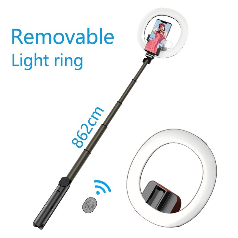 Mini Selfie Stick Led Anello di luce Treppiede Para Movil Palo Bluetooth Estensibile Celular Lamparas Anillo De Luz Lampada_voghion.com