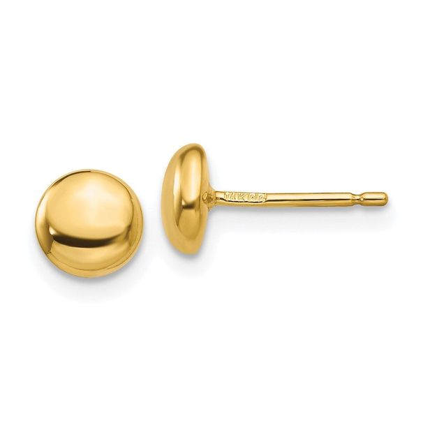 14k Polished Button Post Ear_voghion.com