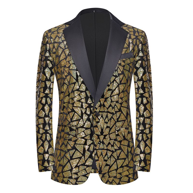 Veste de costume à paillettes triangulaires pour hommes, taille américaine, vêtements de fête, de banquet, de spectacle_voghion.com