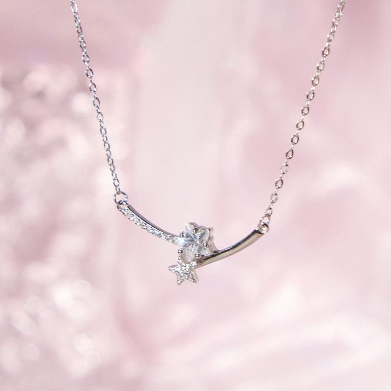 30 dias 【 Promoção imperdível 3501 peças 】 Colar de meteoro sorridente em aço titânio Jusong Klein, leve e luxuoso com zircônia 【 】 ! Colar,_voghion.com
