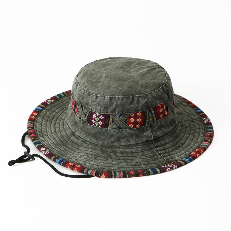 Módní kovbojské prané džínové klobouky unisex vintage tisk letní rybářská čepice Y2k pro muže ženy kbelík panamský klobouk ochrana proti slunci_voghion.com