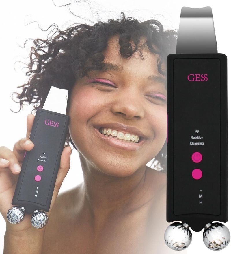 GESS Gesichtsschrubber-Spatel 4 in 1, EMS-Gesichtsmassagegerät, Mitesser-Entferner_voghion.com